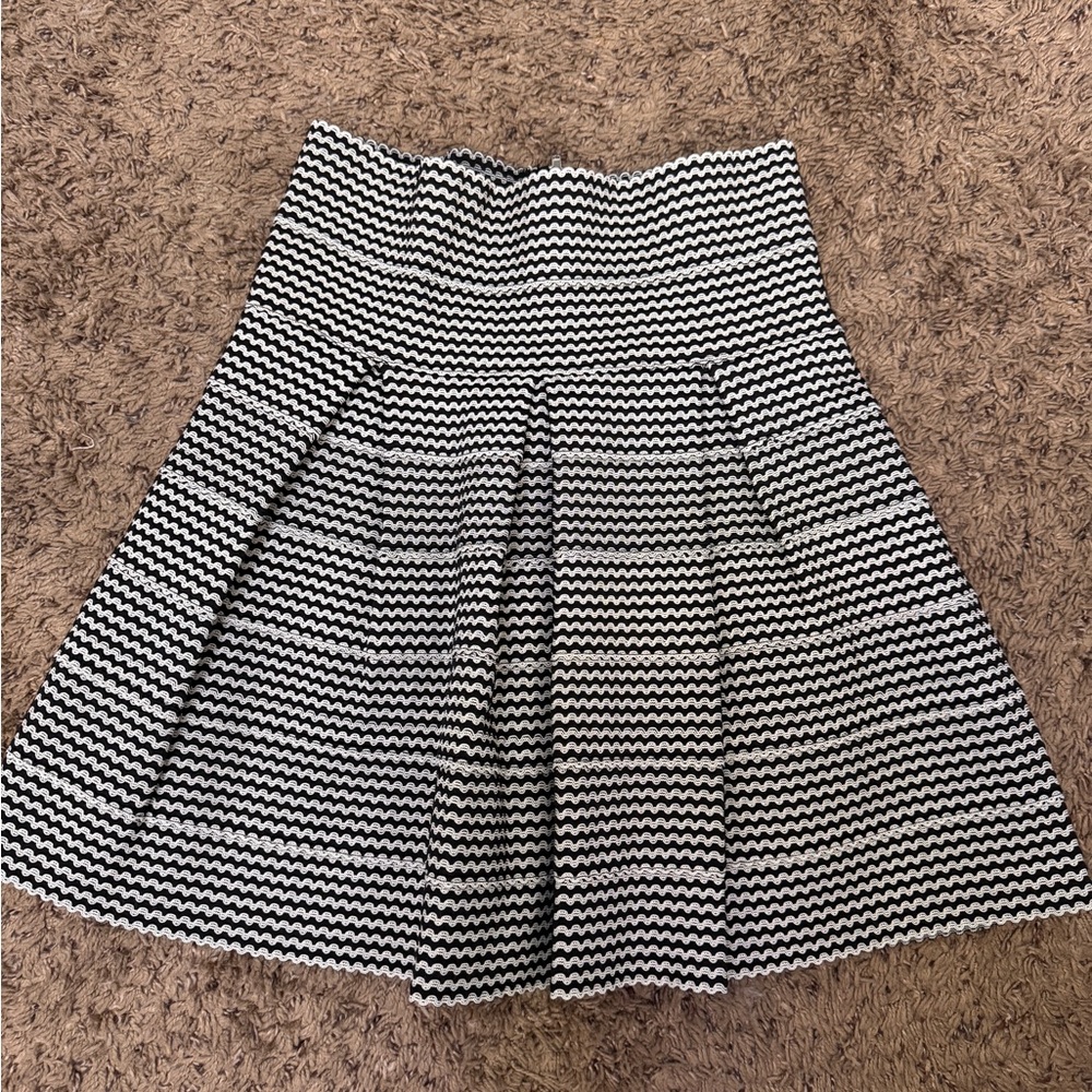 Black and White Striped Skirt
